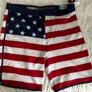 New old navy men’s American Flag swim trunks size 40